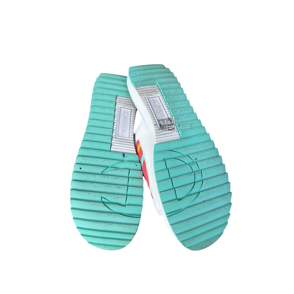 Champion Recap Epic Slide Sandals Womens 11 White Peach Teal CA100547W - Picture 9 of 11